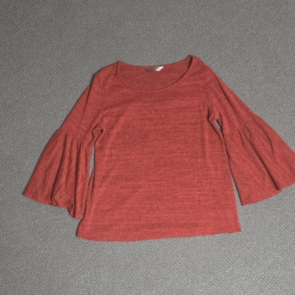 SJS Vibrant Red Flared Sleeve Blouse